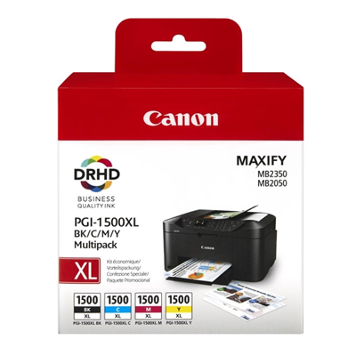 Canon PGI-1500XL High Yield BK/C/M/Y Ink Cartridge Multipack